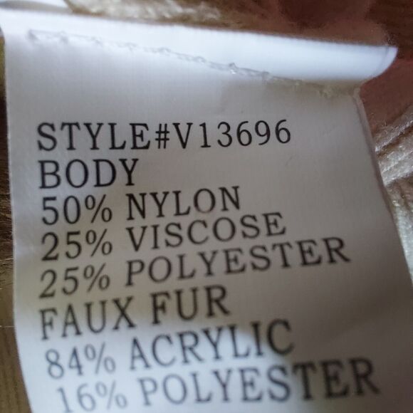 Kontrol Faux Fur Trim Crop Top M / L Beige Bodycon - Picture 13 of 13